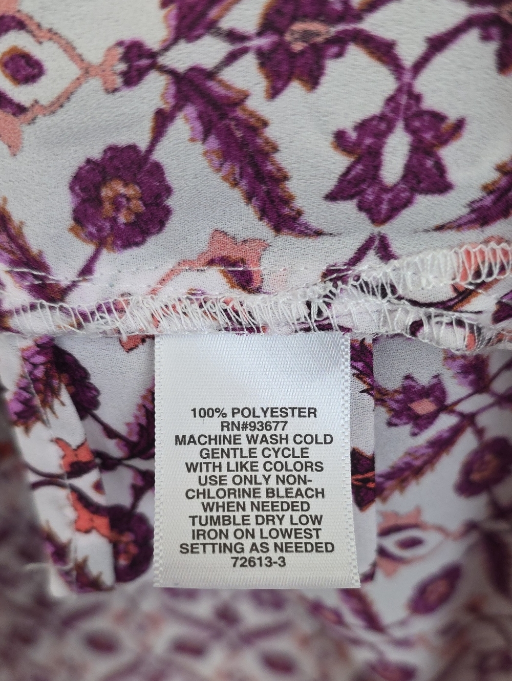 Liz Claiborne Floral Top White, Wine, Orange, Pink & White Pullover V-Neck XXL - Picture 5 of 12